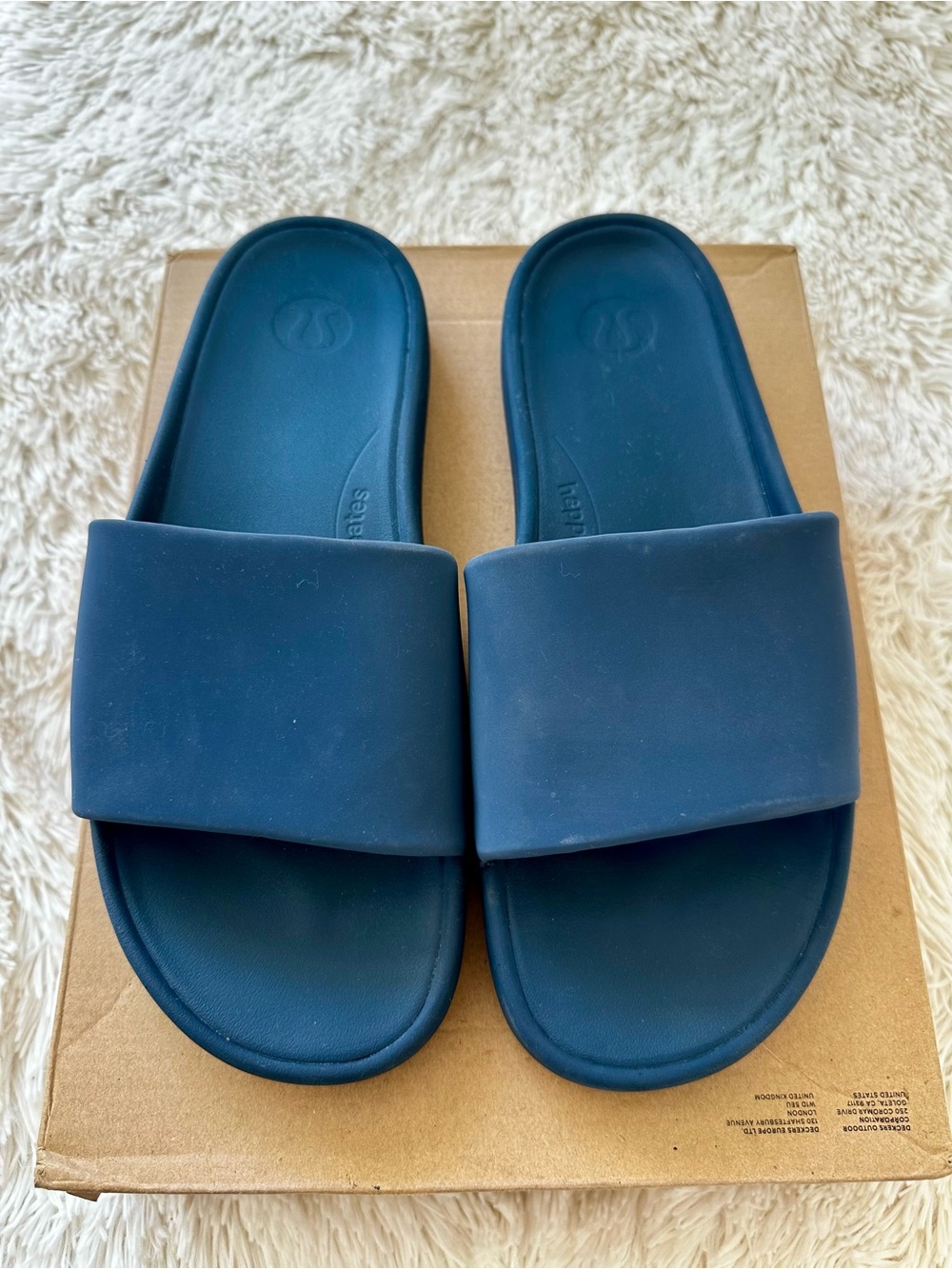 Lululemon Restfeel Slide Sandals Men’s 9 Blue Slip On Slides Casual Athletic